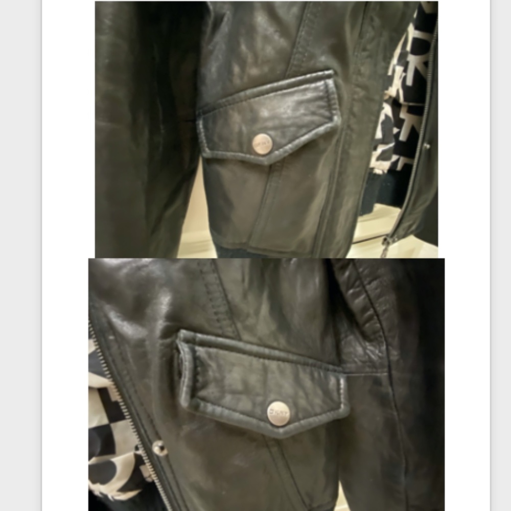 Authentic Dkny Black Leather Jacket - image 5